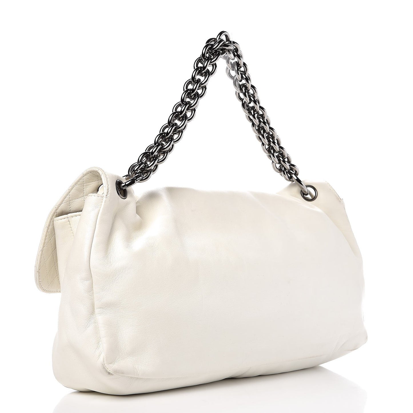 Lambskin Large Soft and Chain Flap White