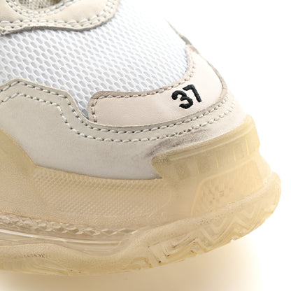 Balenciaga Fabric Mesh Clear Sole Womens Triple S Sneakers 37 White 19 of 21