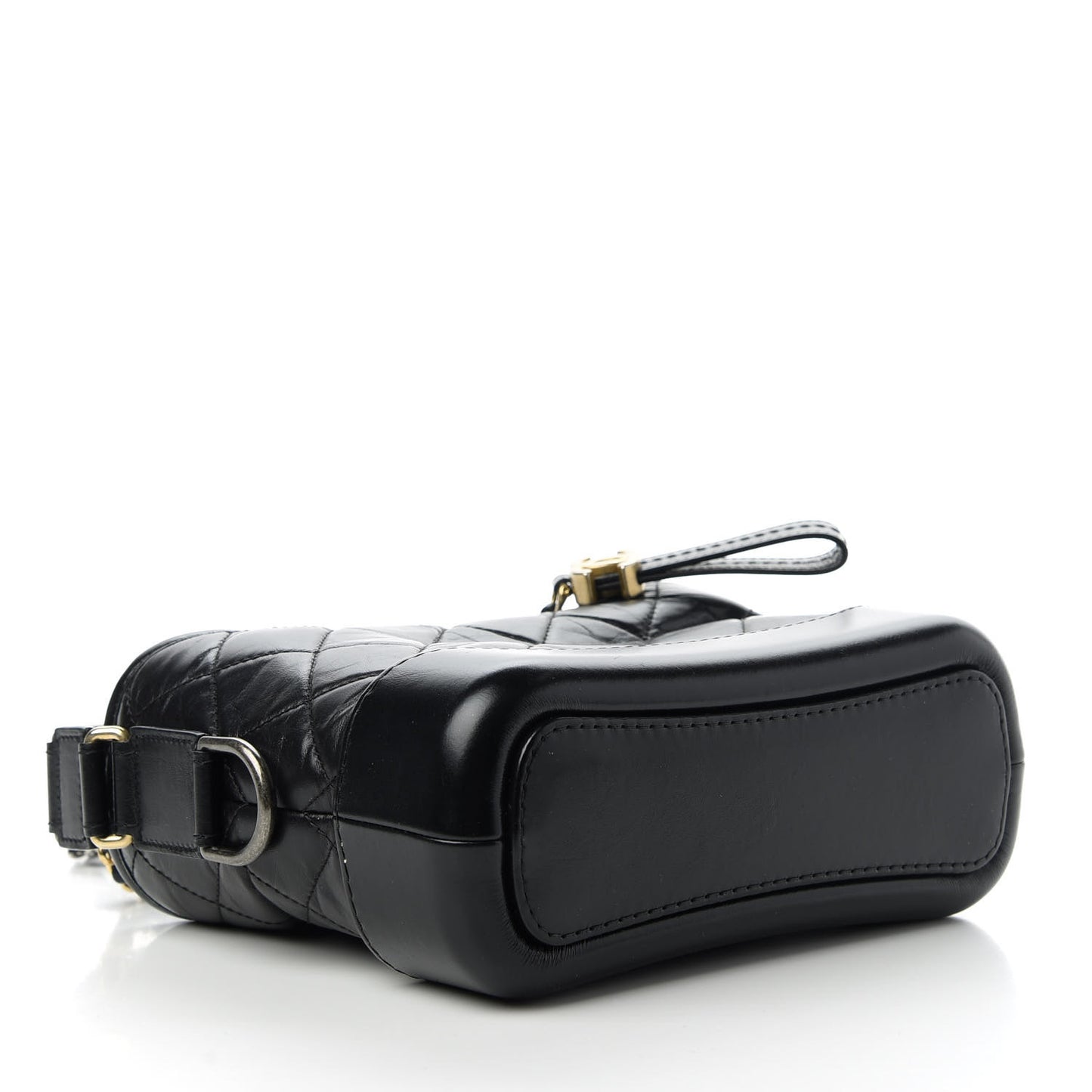 Aged Calfskin Quilted Small Gabrielle Hobo Black