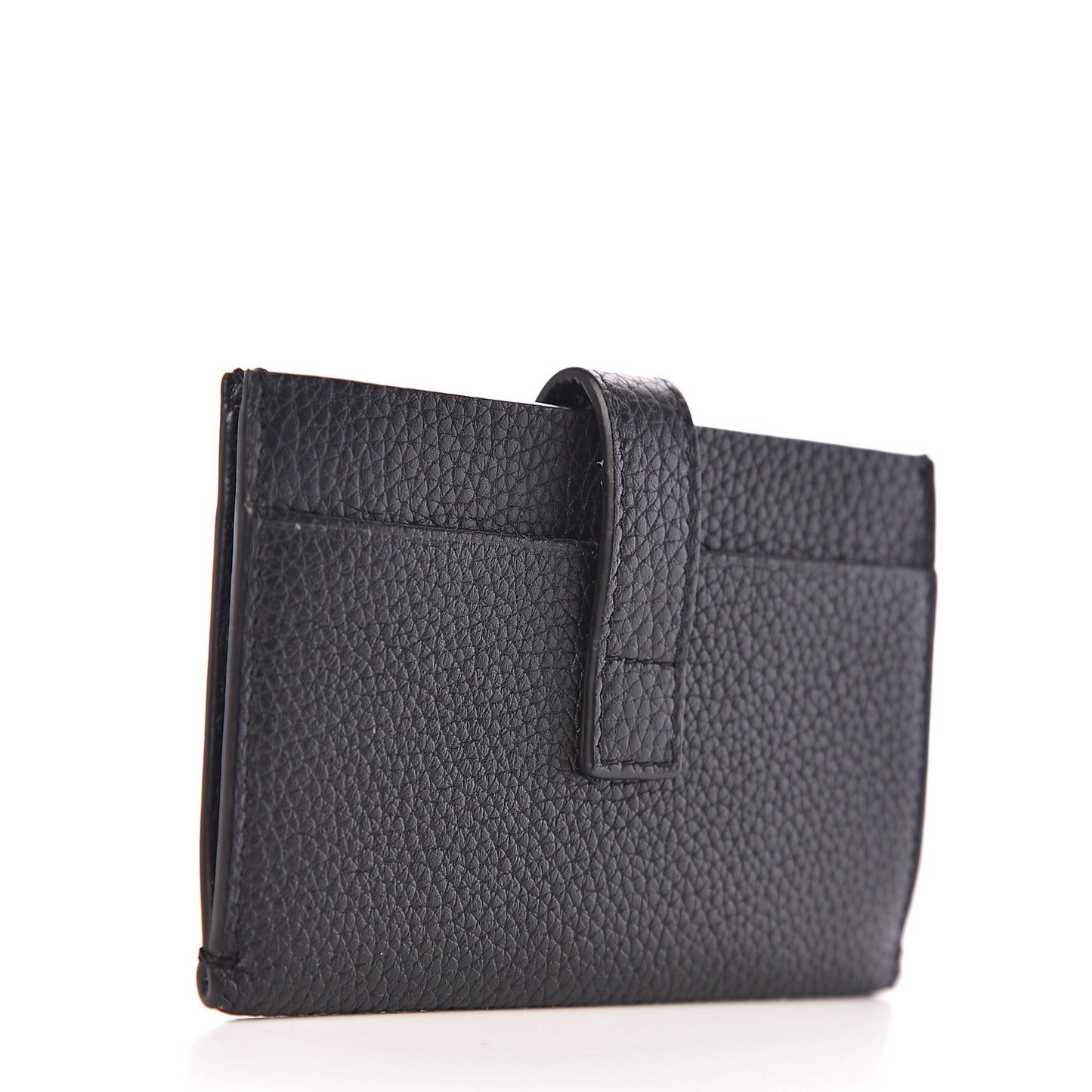 Grained Calfskin Sac De Jour Card Case Black