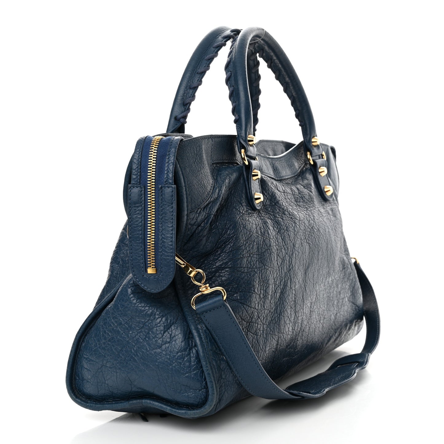 Agneau Classic Gold Hardware City Bleu Profond