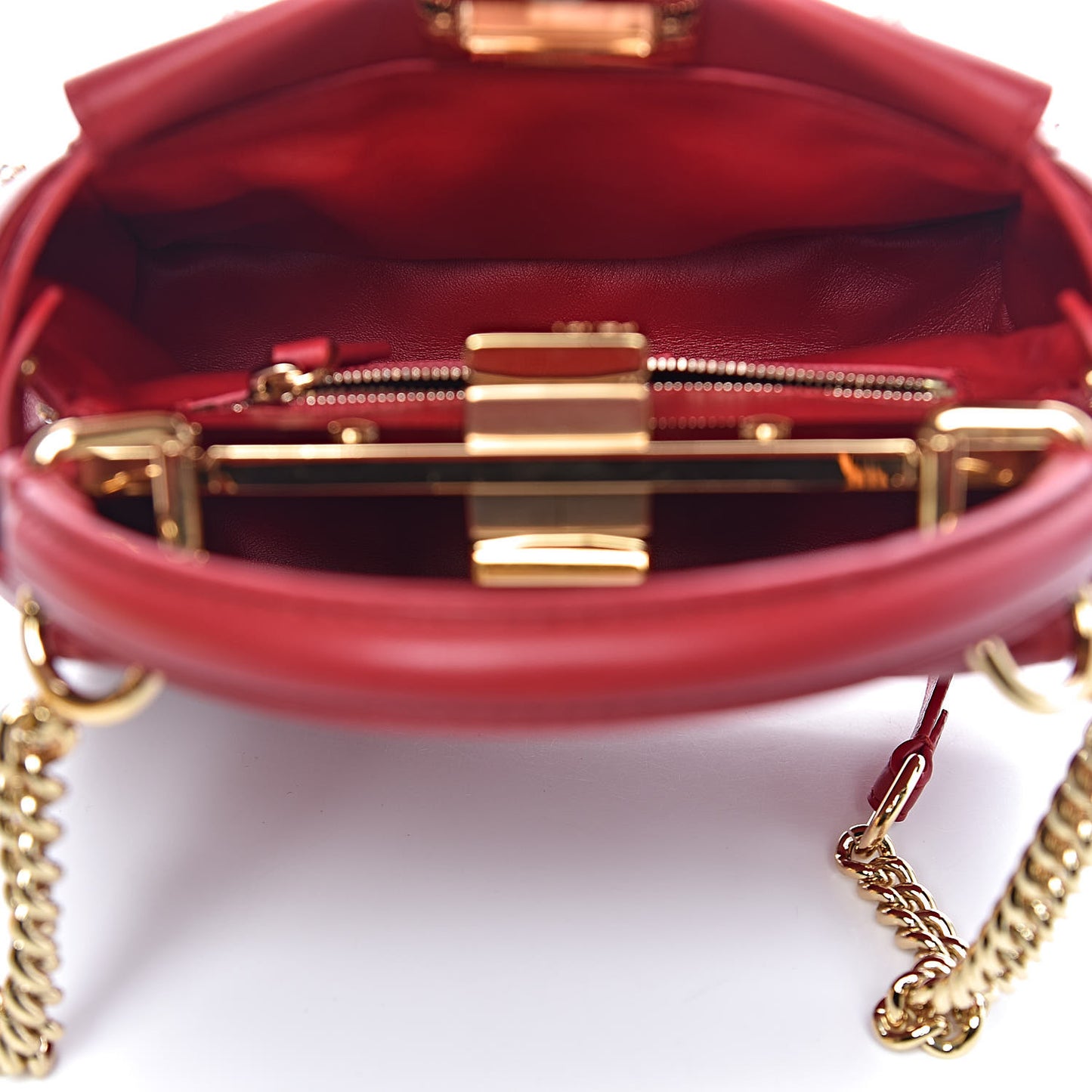Nappa Crystal Stars Studded XS Peekaboo Iconic Satchel Fragola
