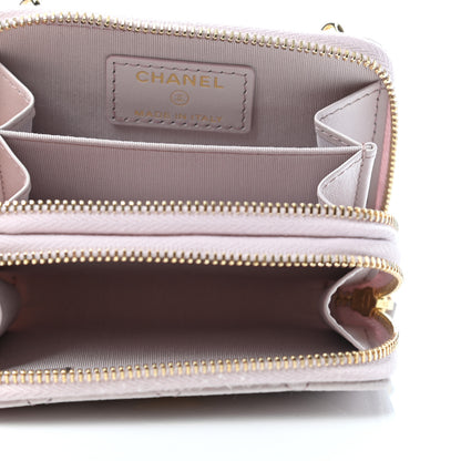 Chanel Caviar Quilted Miss Coco Zip Card Holder On Chain Light Pink 5 of 7