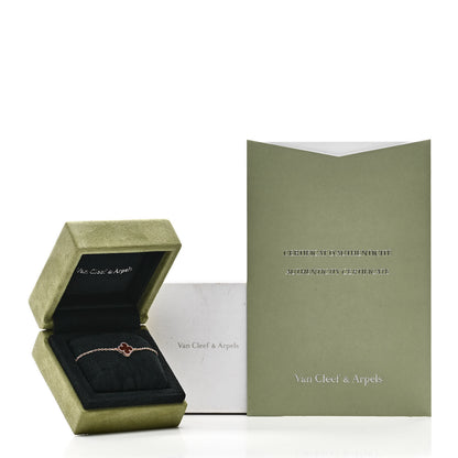 Van Cleef & Arpels 18K Rose Gold Carnelian Sweet Alhambra Bracelet 5 of 5