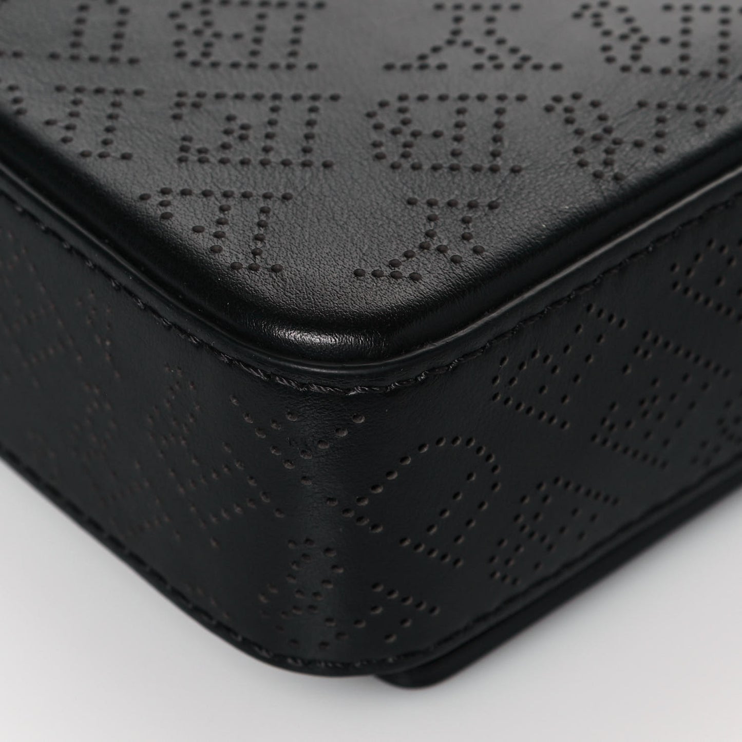 Calfskin Perforated Logo Hampshire Crossbody Black