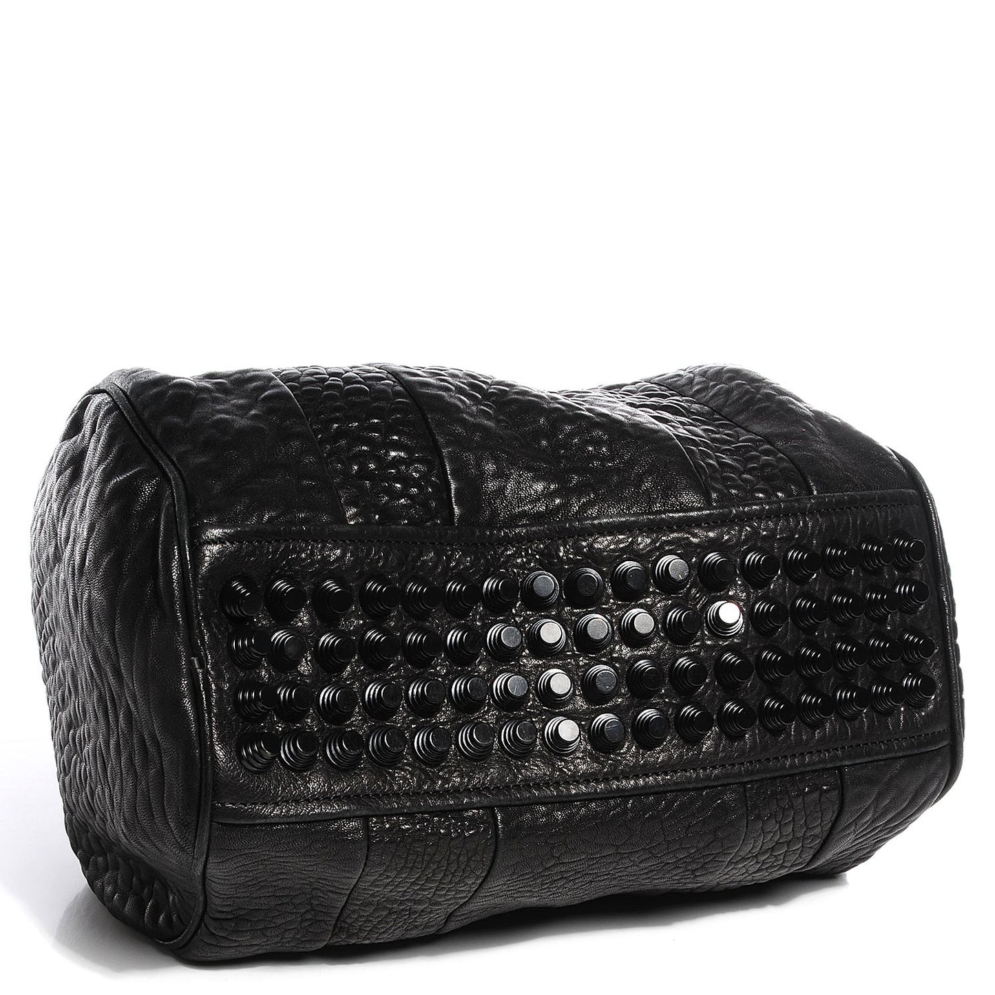 Pebbled Lambskin Rocco Black Matte Black Hardware
