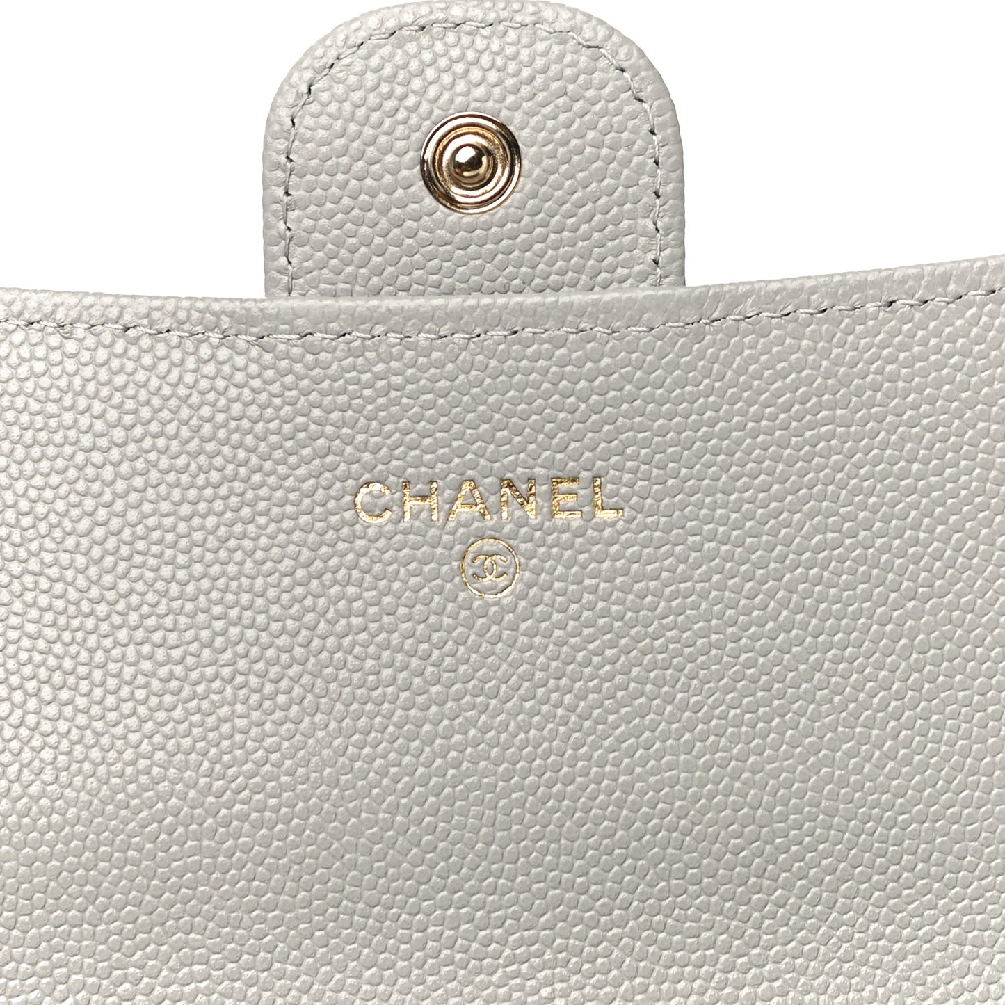 Caviar Quilted Large Flap Wallet Grey