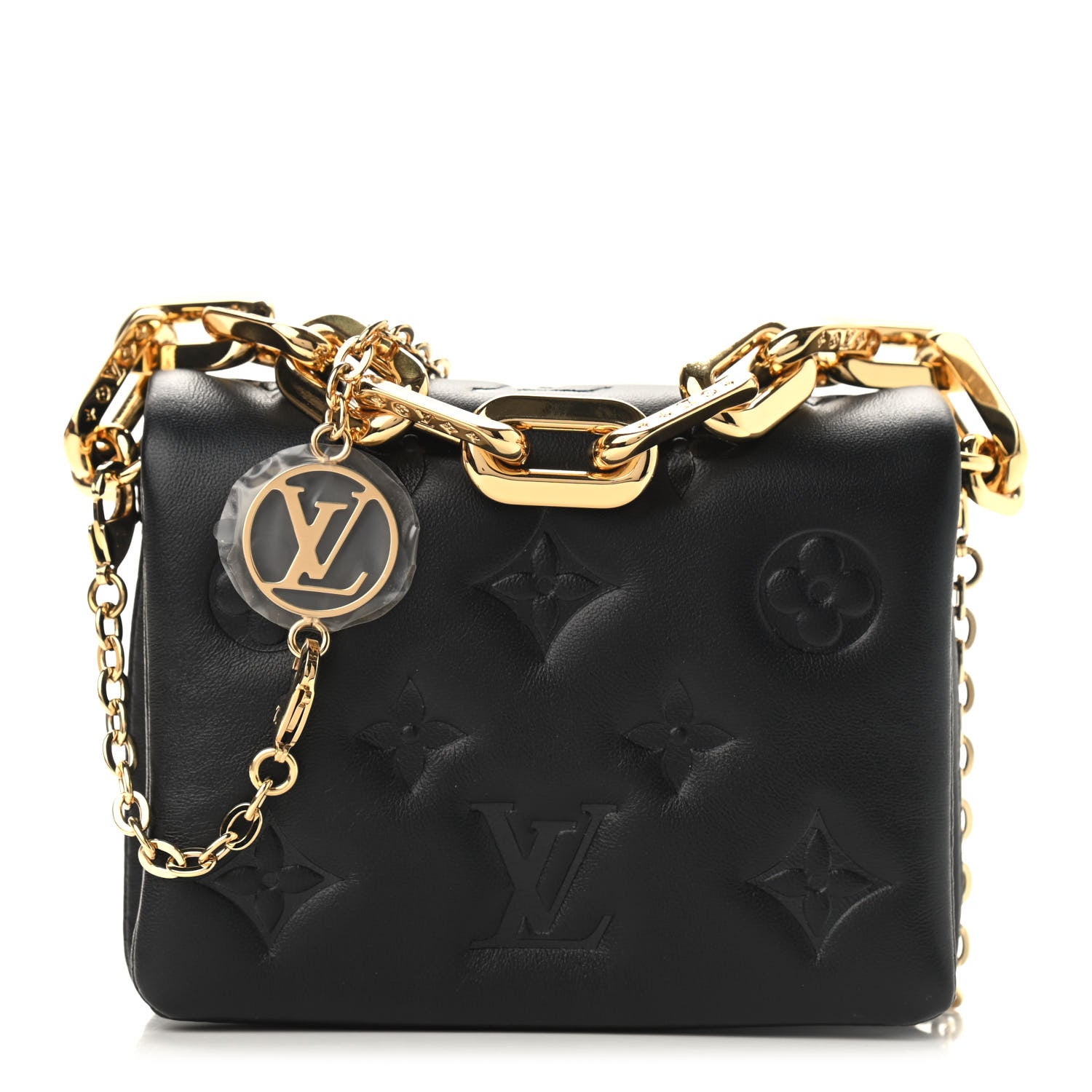 Louis Vuitton Lambskin Embossed Monogram Coussin Belt Bag Black 1 of 8