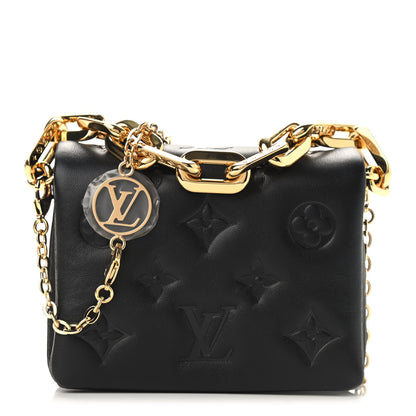 Louis Vuitton Lambskin Embossed Monogram Coussin Belt Bag Black 1 of 8