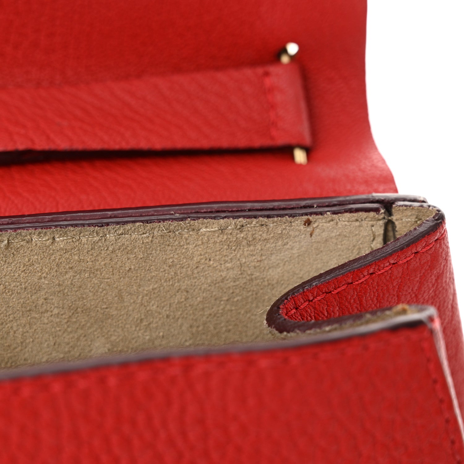 Chloe Grained Lambskin Mini Drew Shoulder Bag Plaid Red 10 of 11