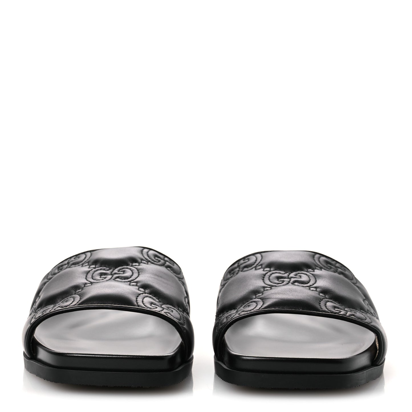 Nappa GG Matelasse Flat Slide Sandals 42 Black