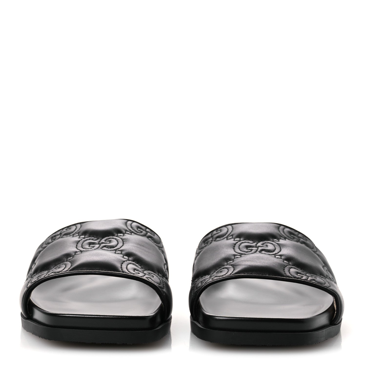 Gucci Nappa GG Matelasse Flat Slide Sandals 42 Black 3 of 11