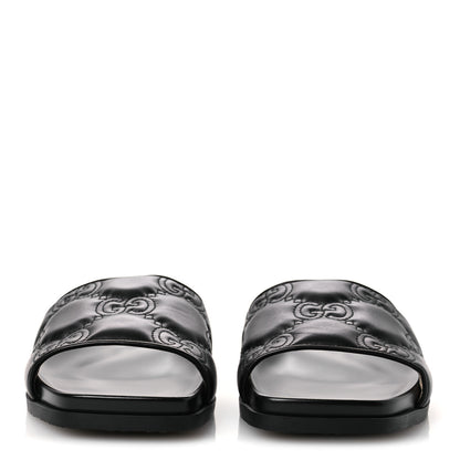 Gucci Nappa GG Matelasse Flat Slide Sandals 42 Black 3 of 11