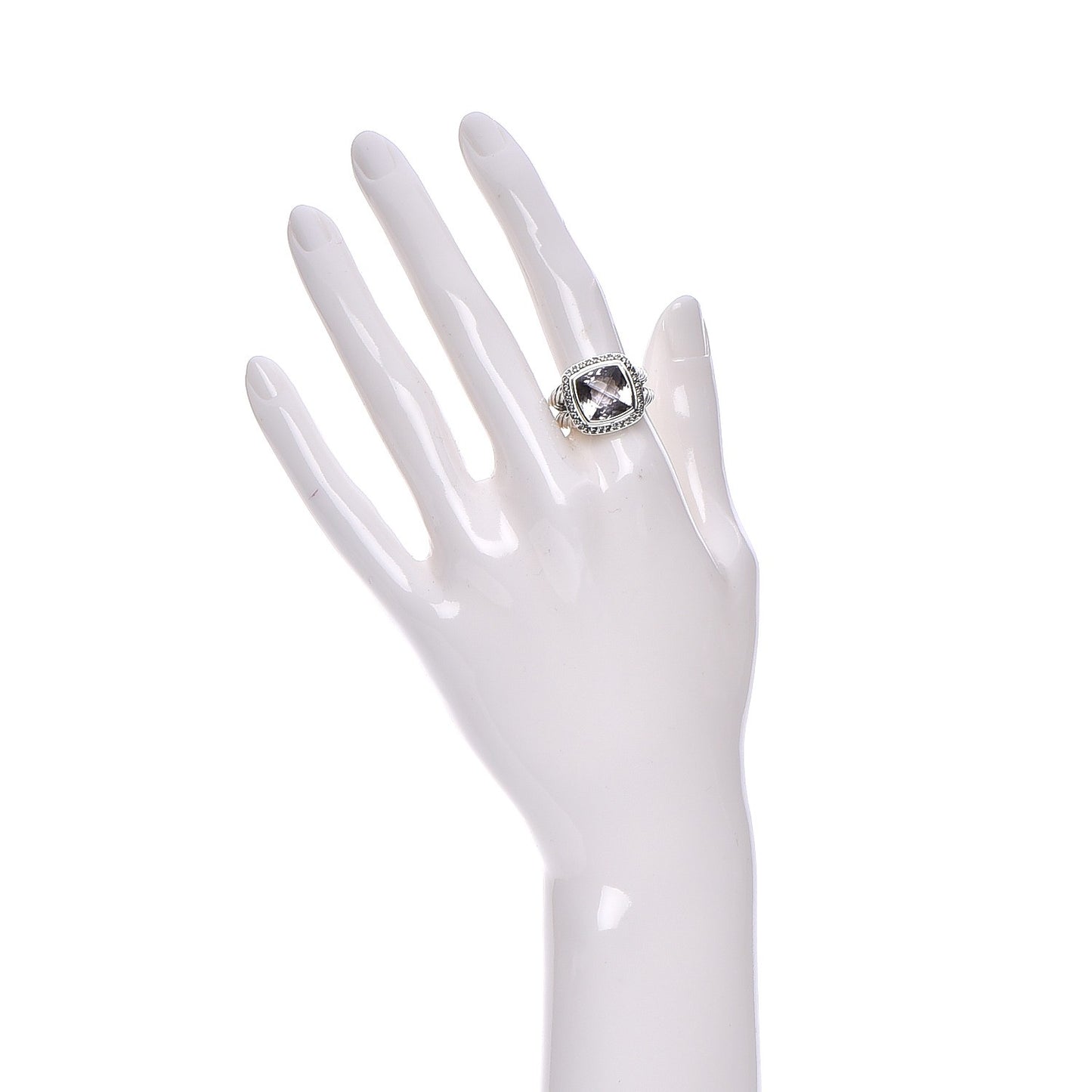 Sterling Silver Diamond Morganite 11mm Albion Ring 56 7.75
