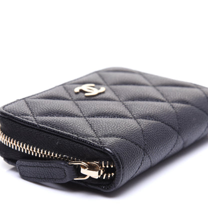 Chanel Caviar Quilted Zip Coin Purse Black 6 of 11