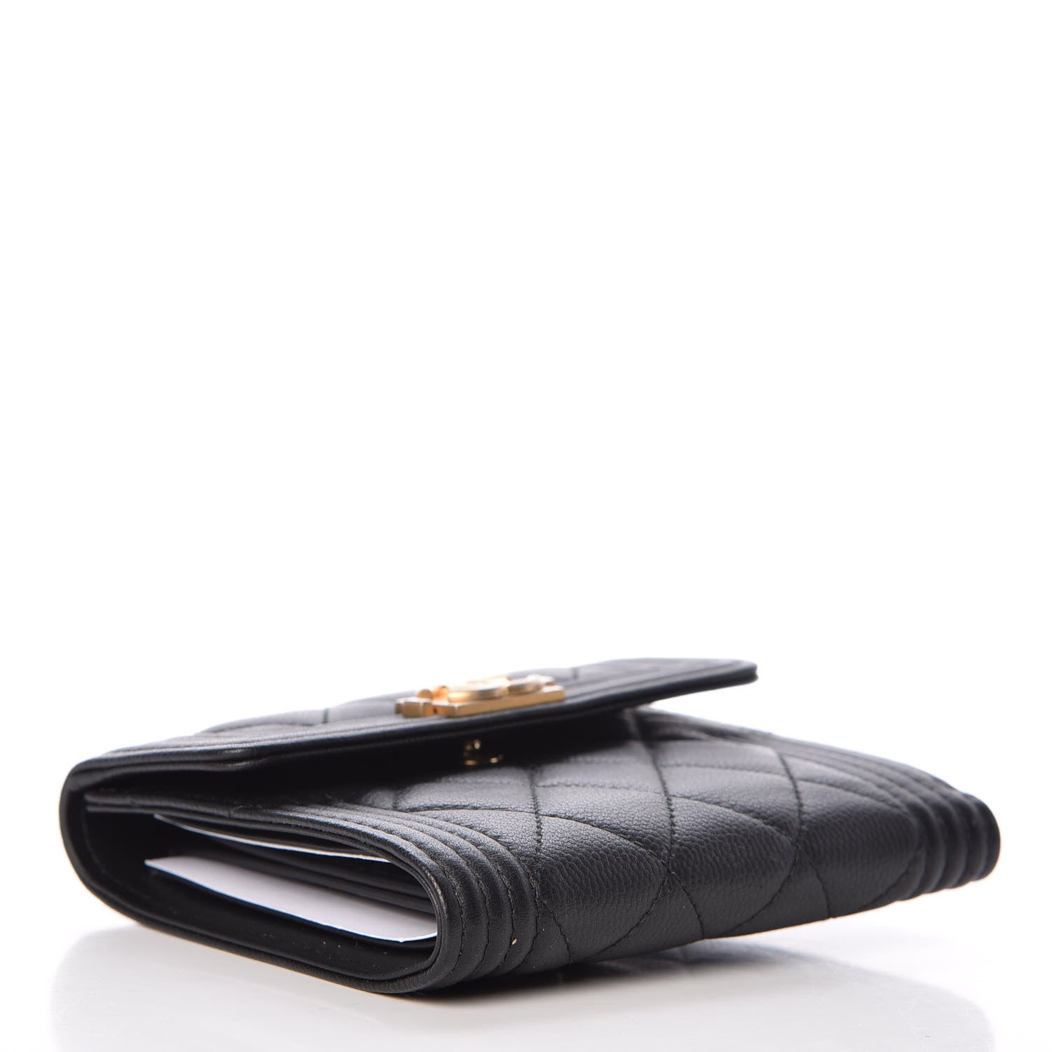 Chanel Caviar Quilted Compact Boy Wallet Black 4 of 9
