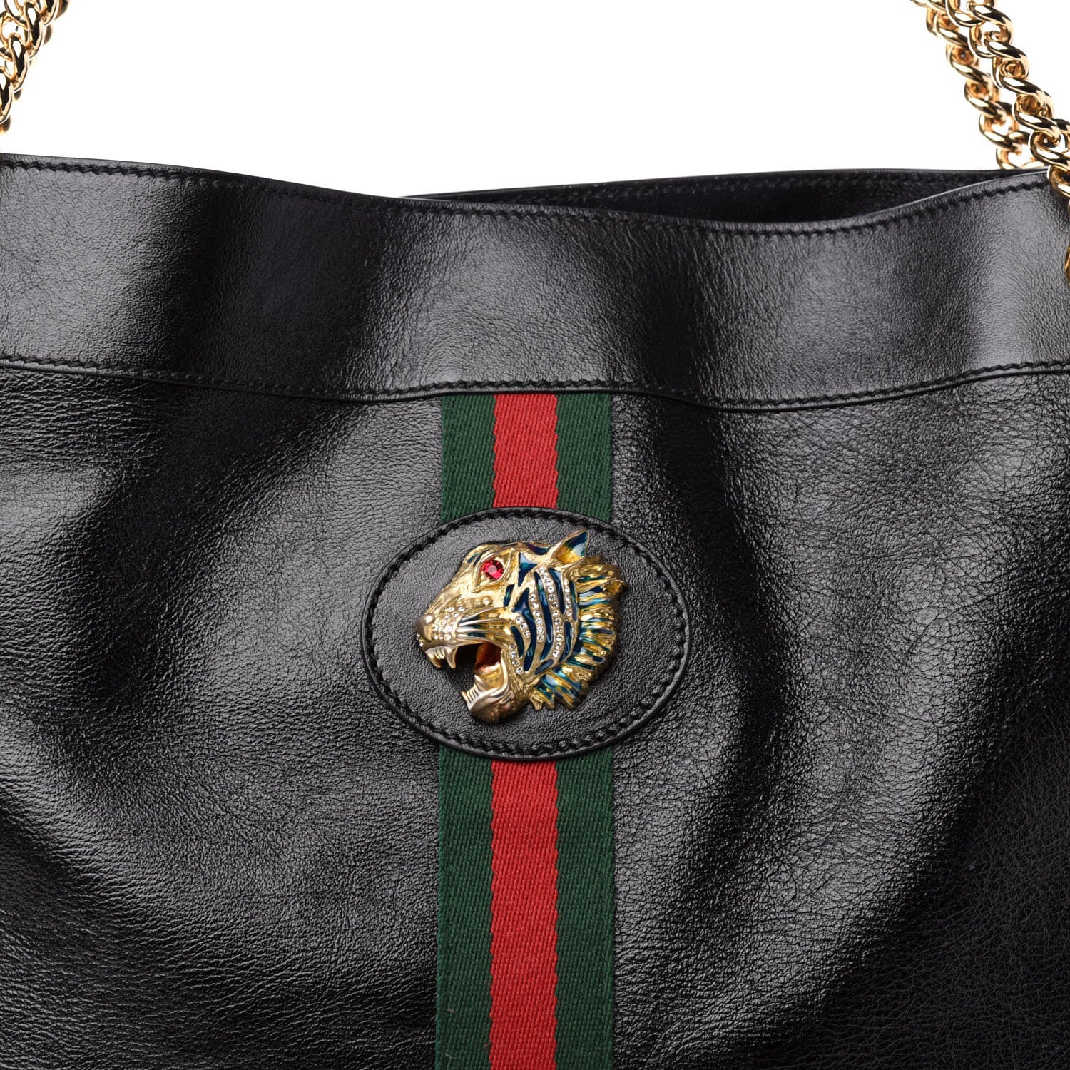 Gucci Calfskin Large Rajah Chain Tote Black 13 of 13
