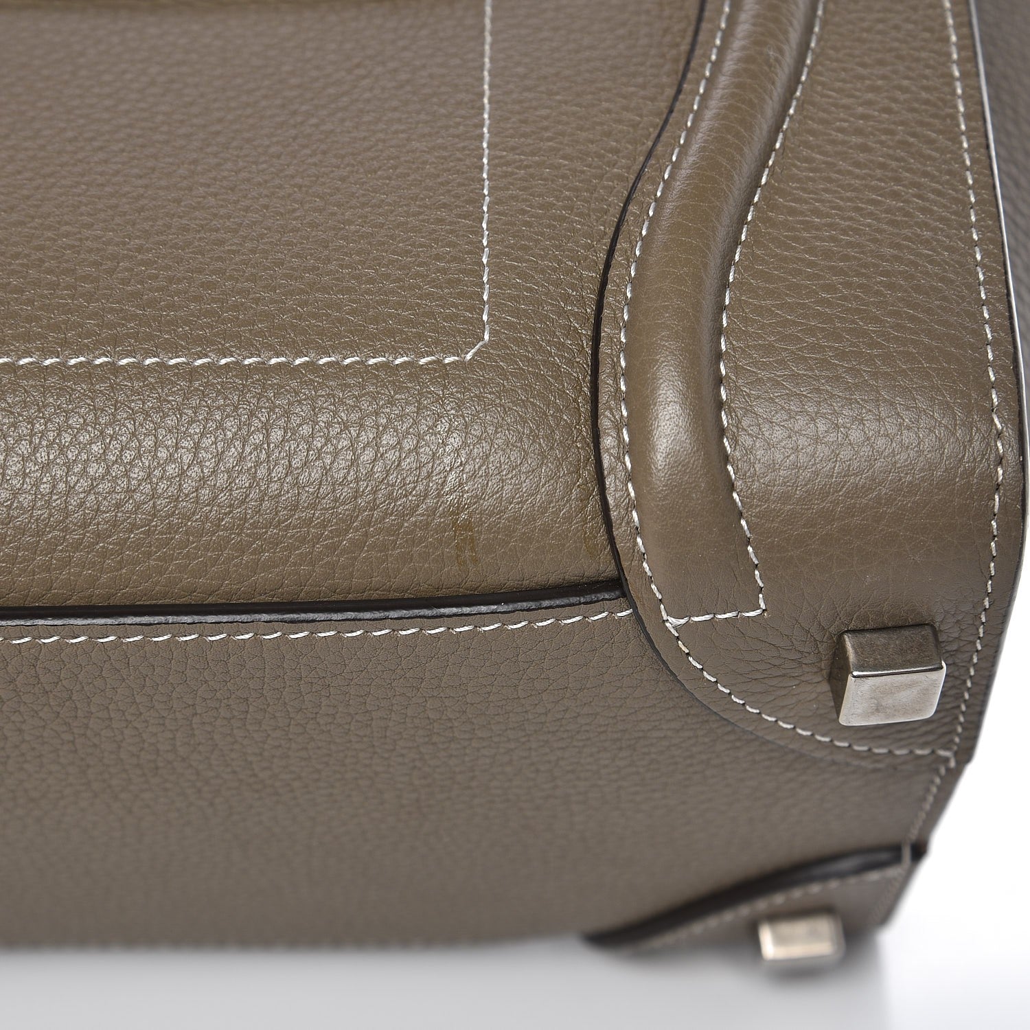 Celine Drummed Calfskin Micro Luggage Souris 12 of 25