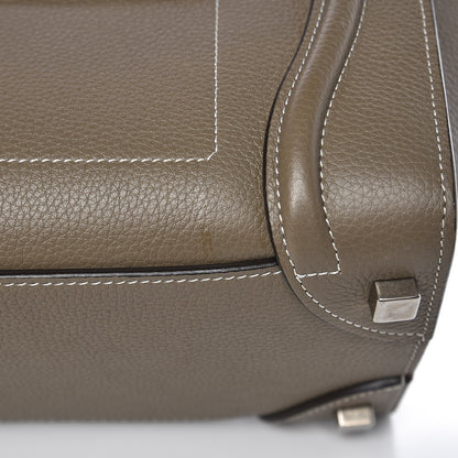 Celine Drummed Calfskin Micro Luggage Souris 12 of 25