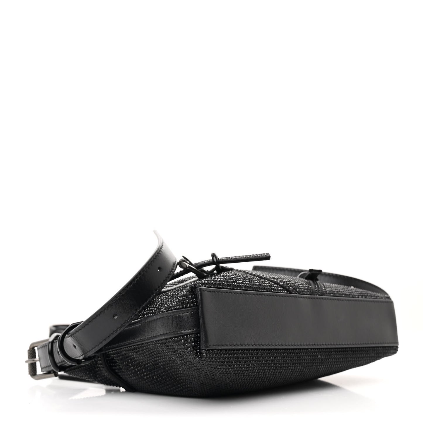 Satin Strass Mini Voyou Boyfriend Party Bag Black