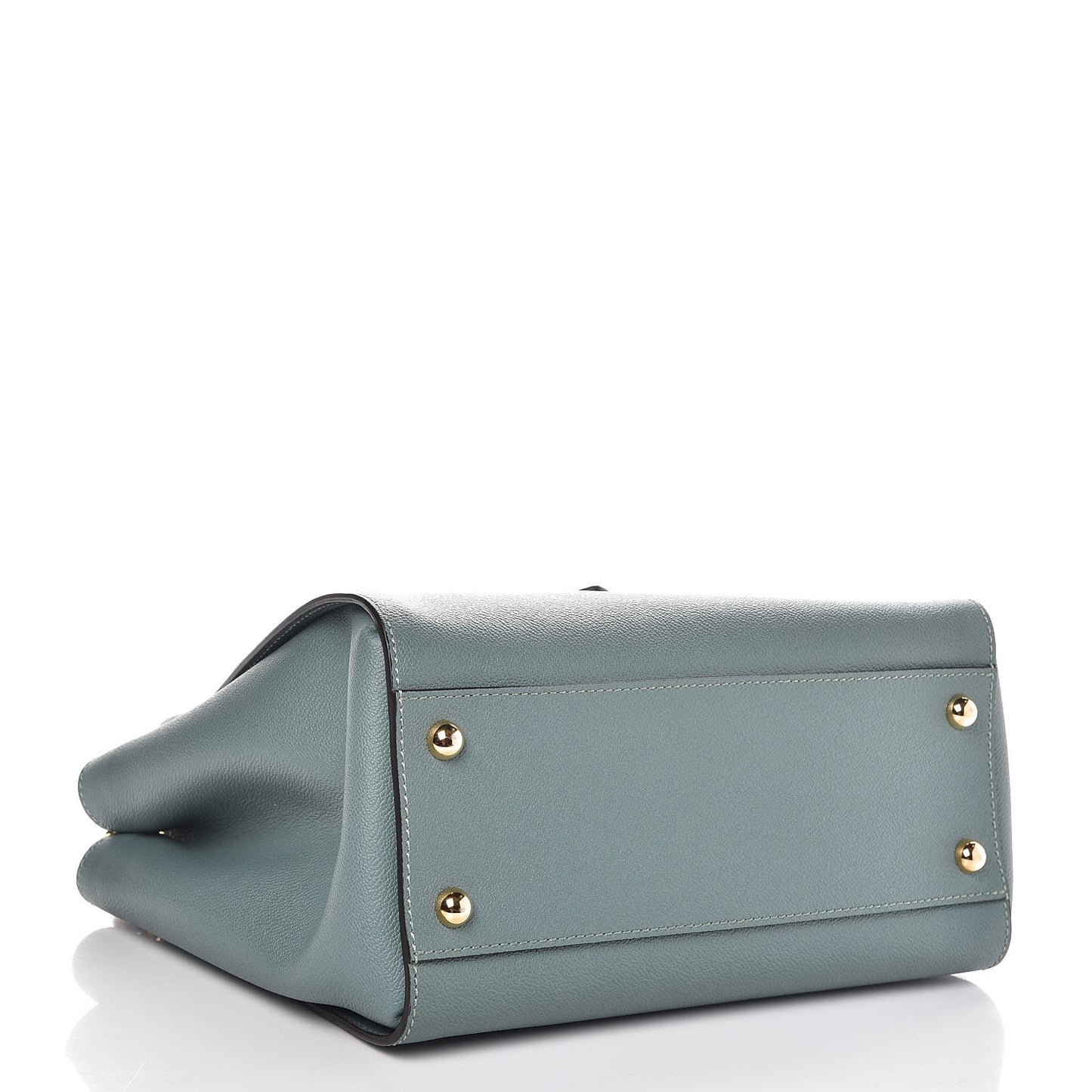 Soft Grain Calfskin Medium Buckle Tote Celadon Blue