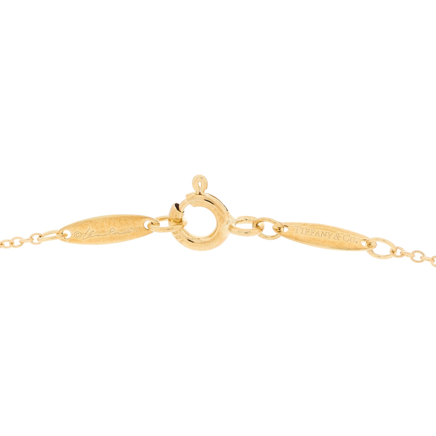 18K Yellow Gold Jade Elsa Peretti Eternal Circle Necklace