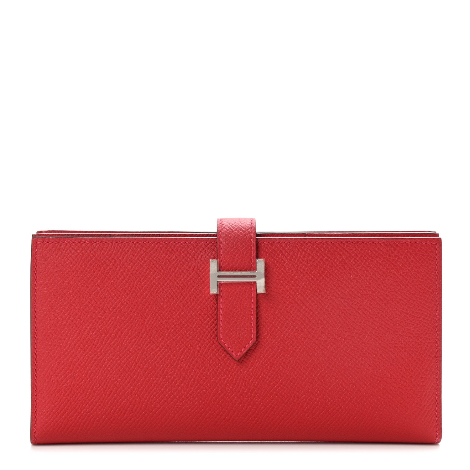 Hermes Epsom Bearn Gusset Wallet Rouge Casaque 1 of 6