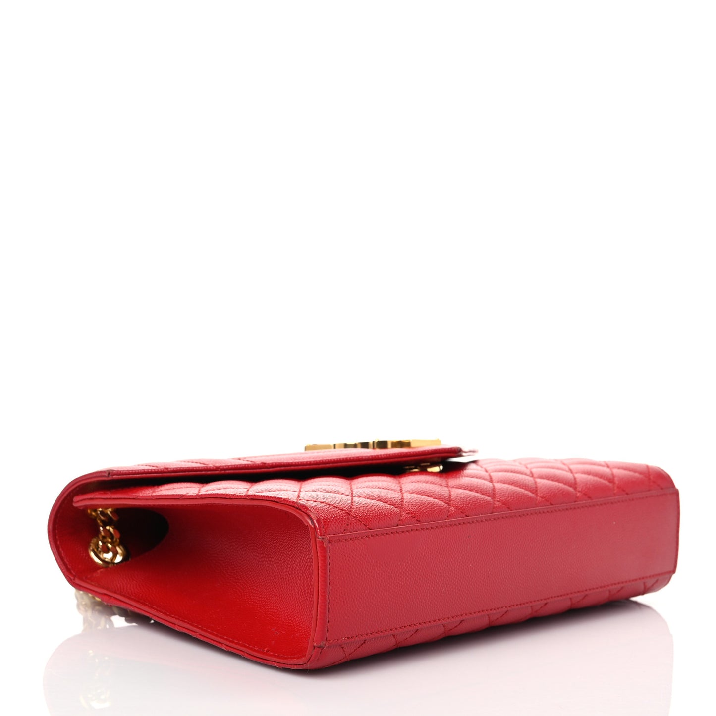 Grain De Poudre Textured Mixed Matelasse Triquilt Medium Monogram Satchel New Red