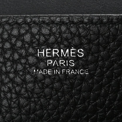 Hermes Taurillon Clemence Halzan 31 Black Black 6 of 11