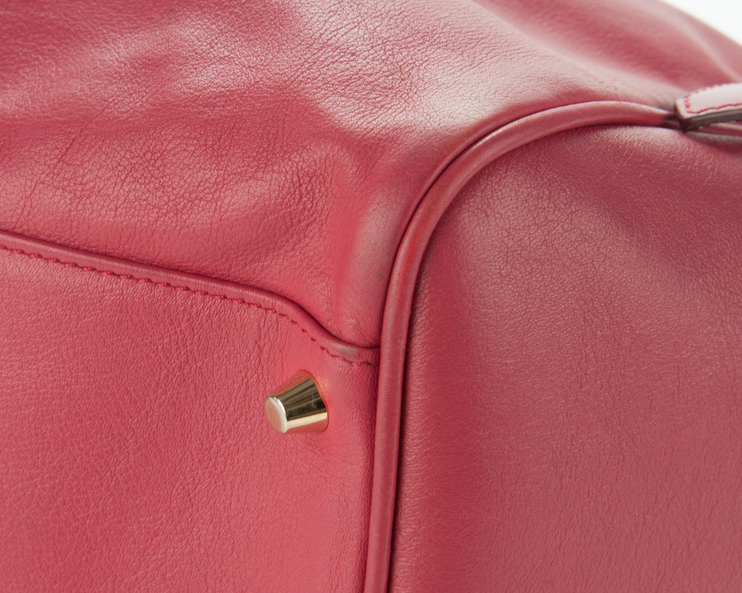 Calfskin Small Canterbury Tote Dark Pink
