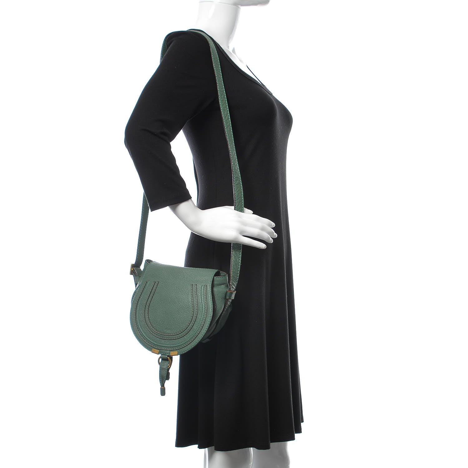 Chloe Calfskin Mini Marcie Round Crossbody Bag Eucalyptus 2 of 9