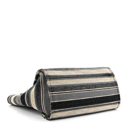 Chanel Striped Canvas Medium Deauville Black 4 of 10