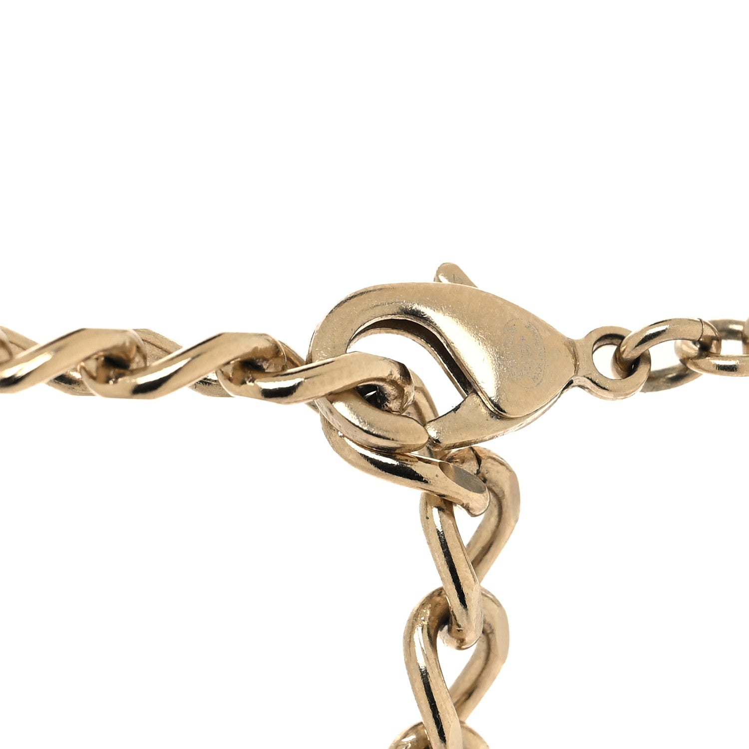 Chanel Pearl Crystal CC Lock Choker Necklace Gold Pearly White 4 of 6