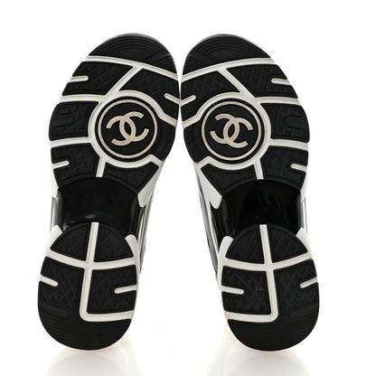 Chanel Patent Calfskin CC Sneakers  36 Navy White 6 of 9