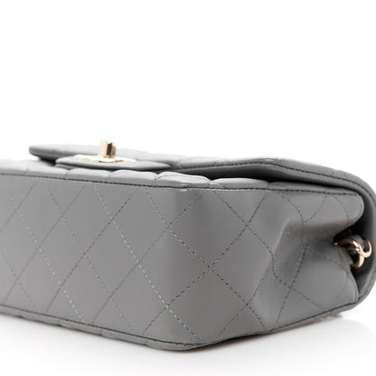 Chanel Lambskin Quilted Mini Rectangular Flap Dark Grey 11 of 12