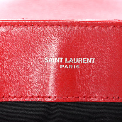 Saint Laurent Calfskin Y Quilted Monogram Medium Loulou Chain Satchel Lipstick Red 6 of 10