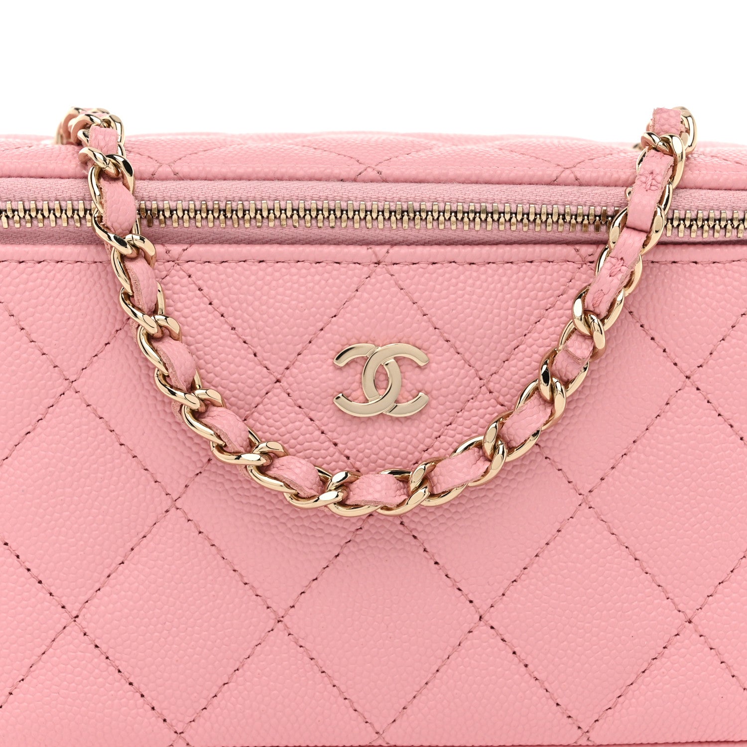 Chanel Caviar Quilted Small Vanity Case With Chain Pink 8 of 10