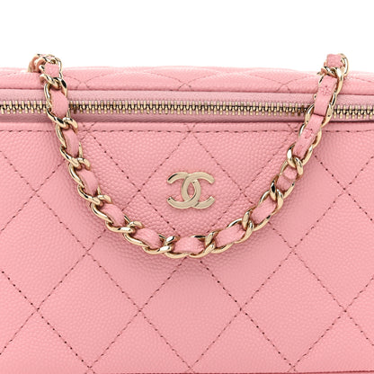 Chanel Caviar Quilted Small Vanity Case With Chain Pink 8 of 10