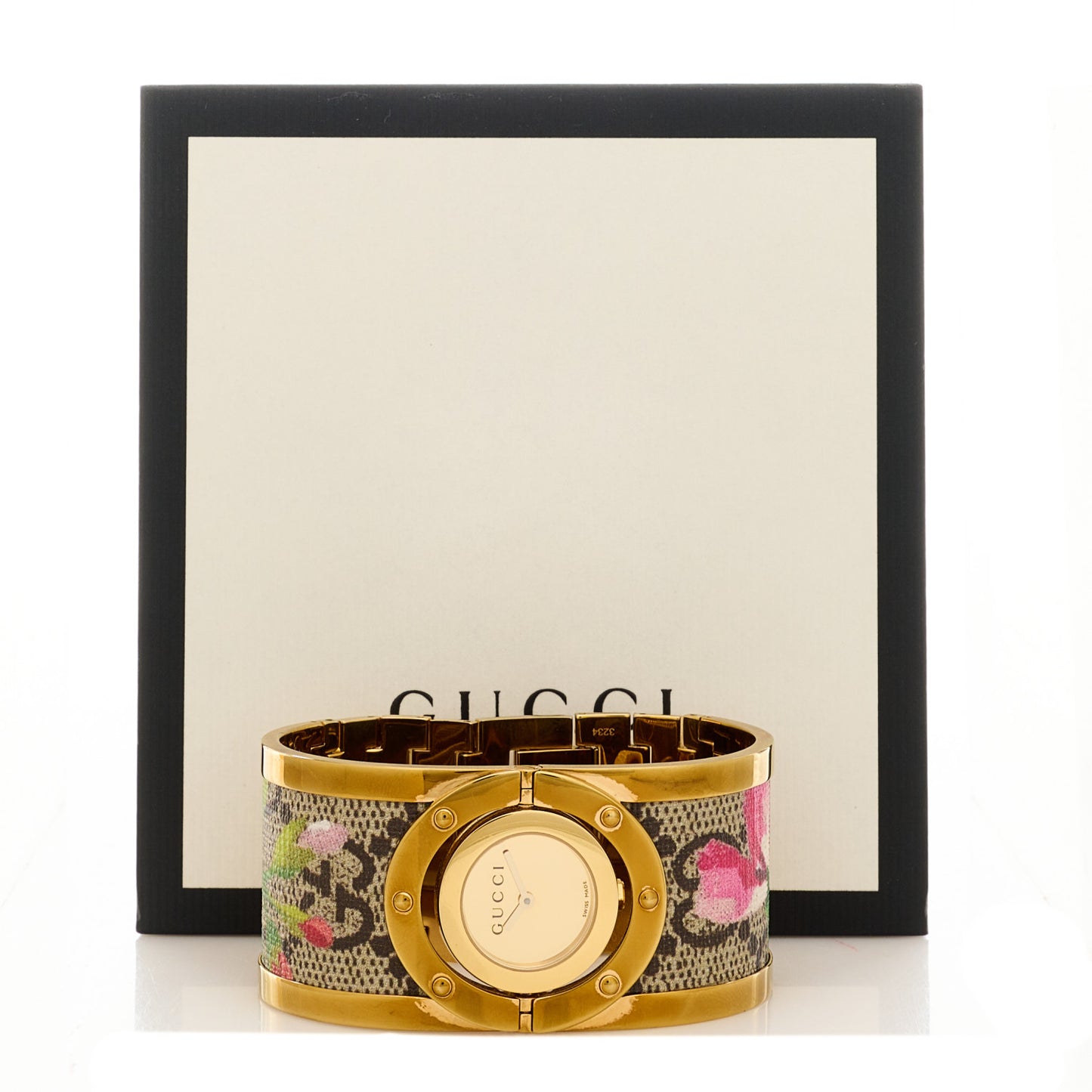 Stainless Steel Canvas 33mm Twirl GG Supreme Blooms Quartz Watch