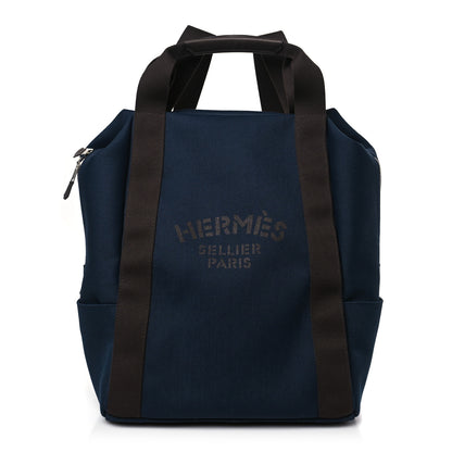 Hermes Toile Groom School Backpack Bleu Navy Feu 1 of 9