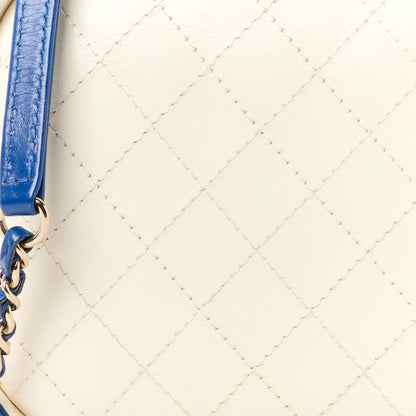Chanel Calfskin Stitched Vanity Case White Blue 8 of 10