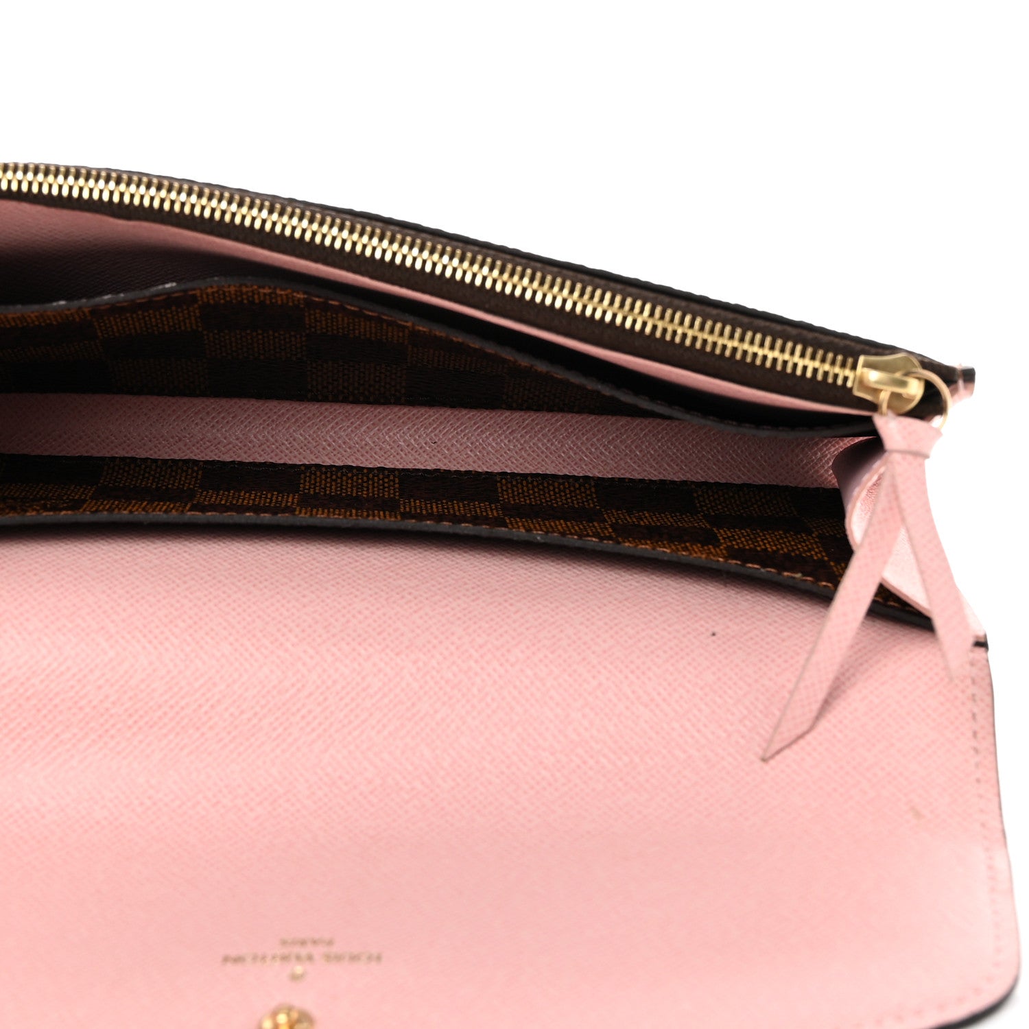 Louis Vuitton Damier Ebene Emilie Wallet Rose Ballerine 6 of 9