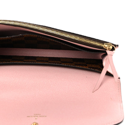 Louis Vuitton Damier Ebene Emilie Wallet Rose Ballerine 6 of 9