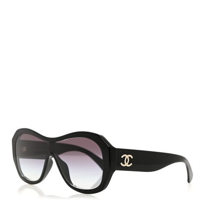 Chanel Acetate Crystal CC Shield Sunglasses 5497-B-A Black 1 of 11