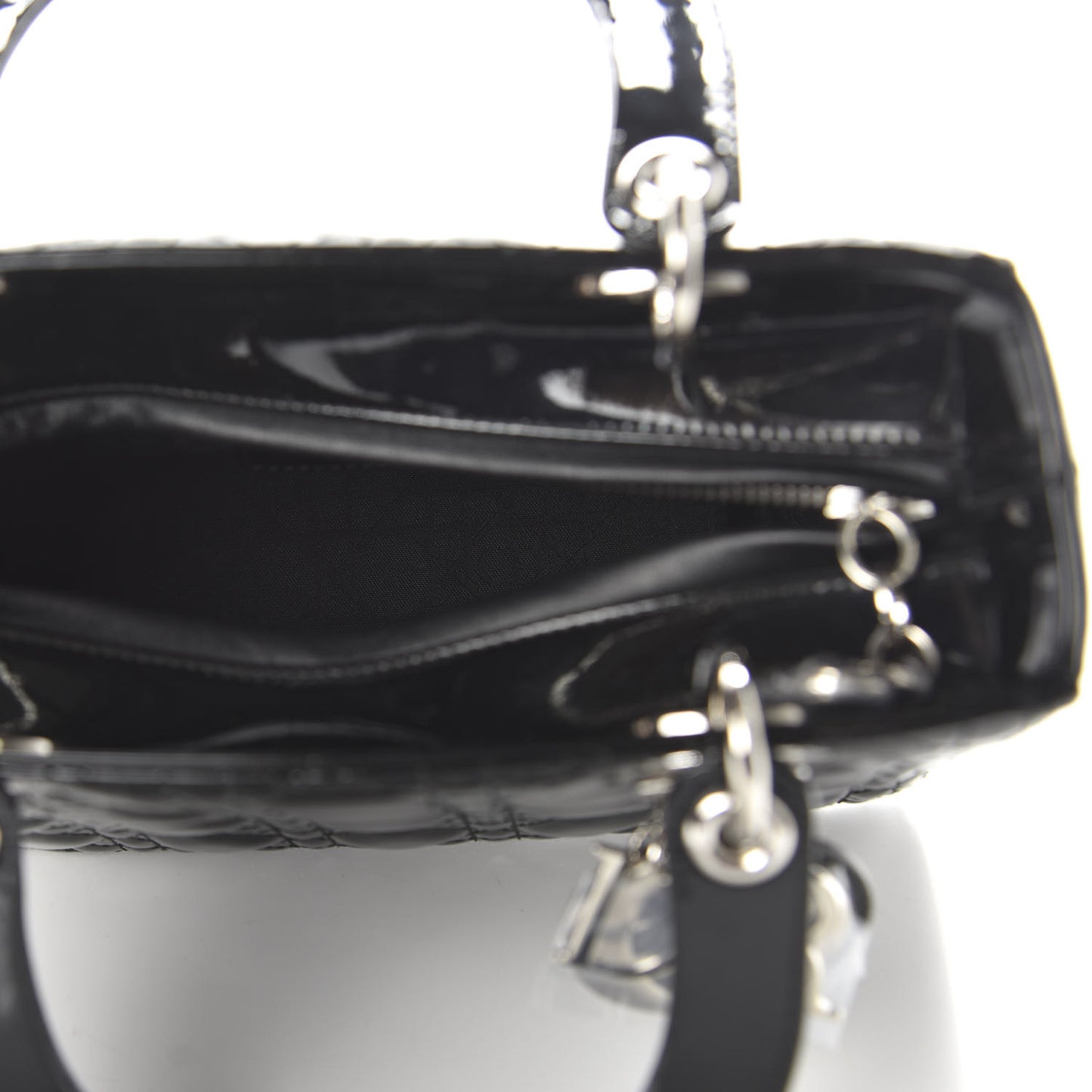 Patent Cannage Medium Lady Dior Black