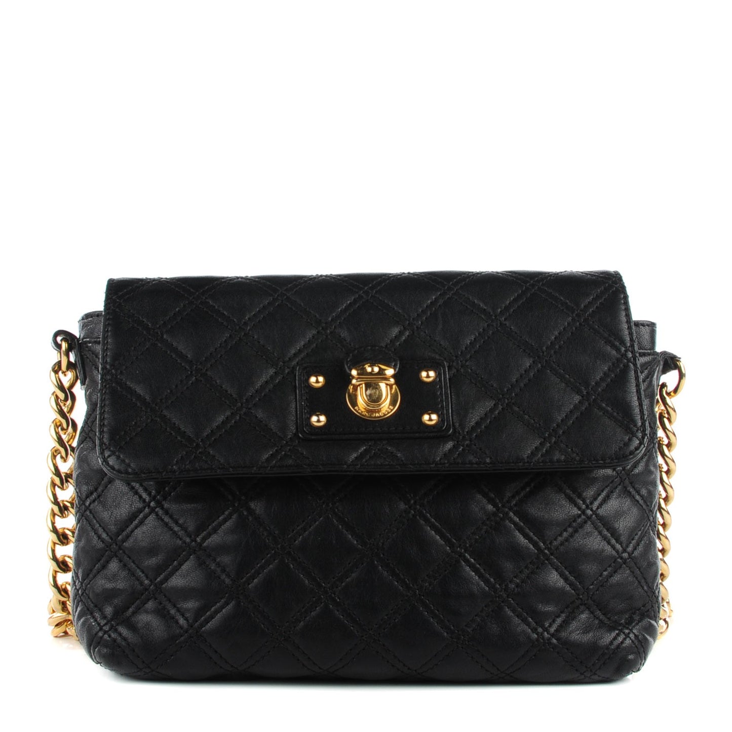 Lambskin Quilted The Large Single Flap Black