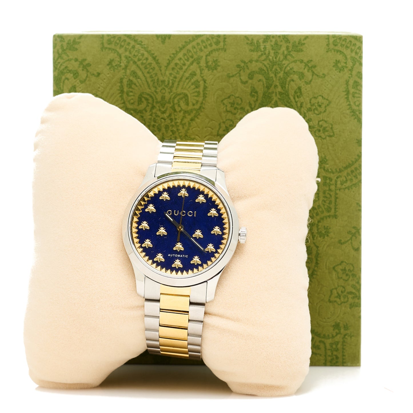 Stainless Steel 38mm G-Timeless Two Tone Bee Automatic Watch Blue