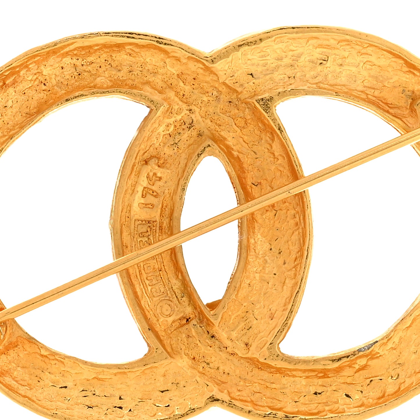 Crystal CC Brooch Gold
