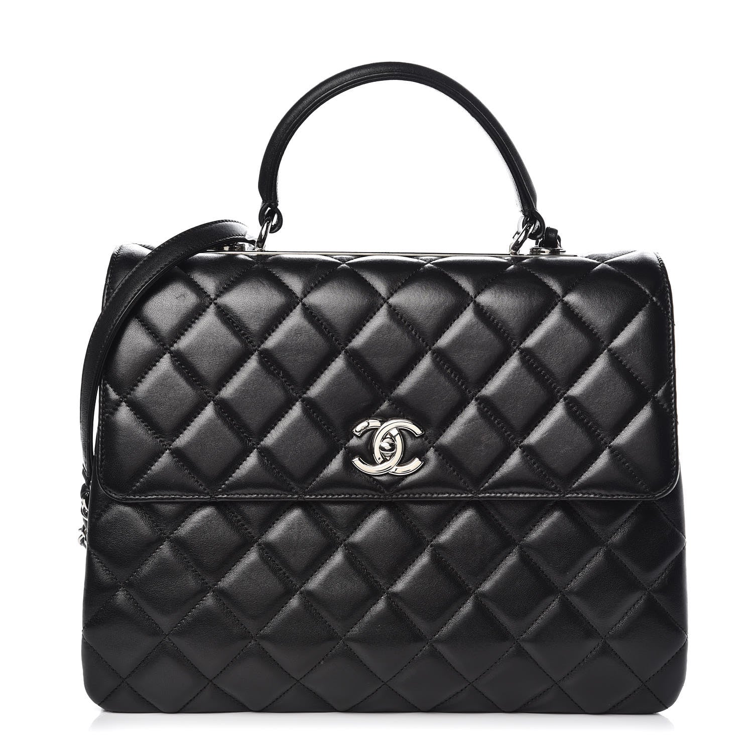 Chanel Lambskin Quilted Large Trendy CC Dual Handle Flap Bag Black 1 of 13