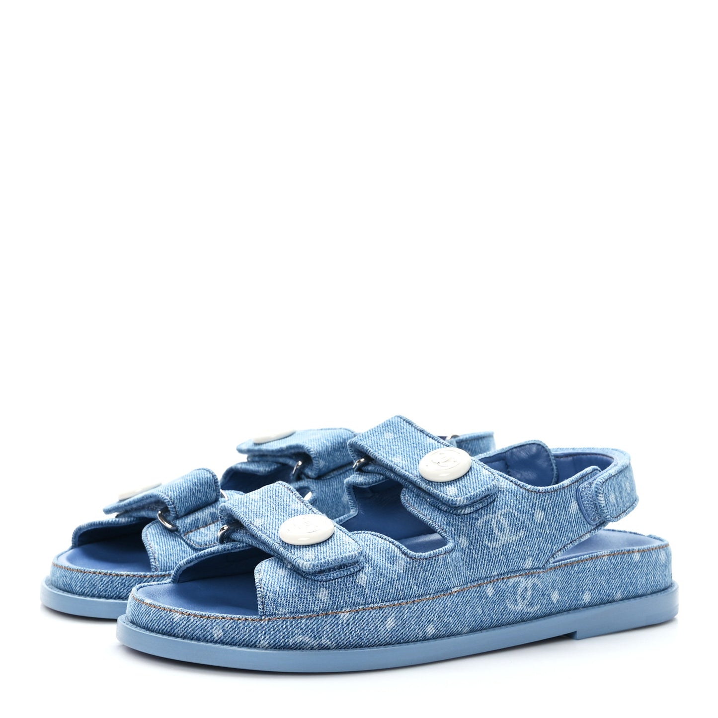 Denim CC Dad Sandals 38 Light Blue